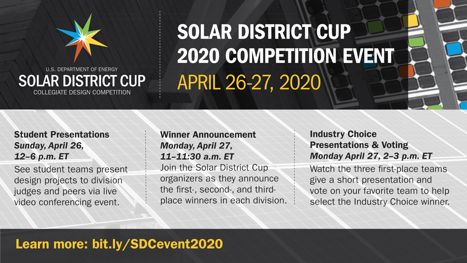 Graphic version of Solar District Cup 2020 Competition Event agenda