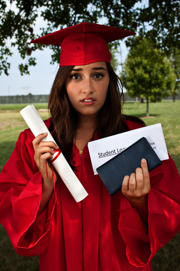 Young College Graduate with student load debt